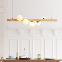Lampe suspendue Magic Bean en bande de bois