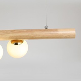 Lampe suspendue Magic Bean en bande de bois