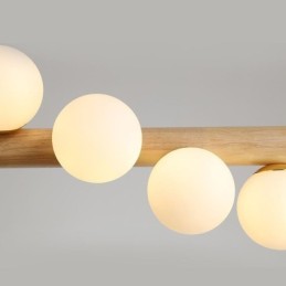 Lampe suspendue Magic Bean en bande de bois