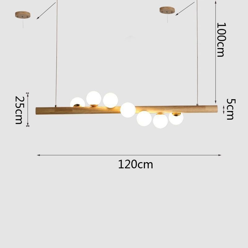 Lampe suspendue Magic Bean en bande de bois