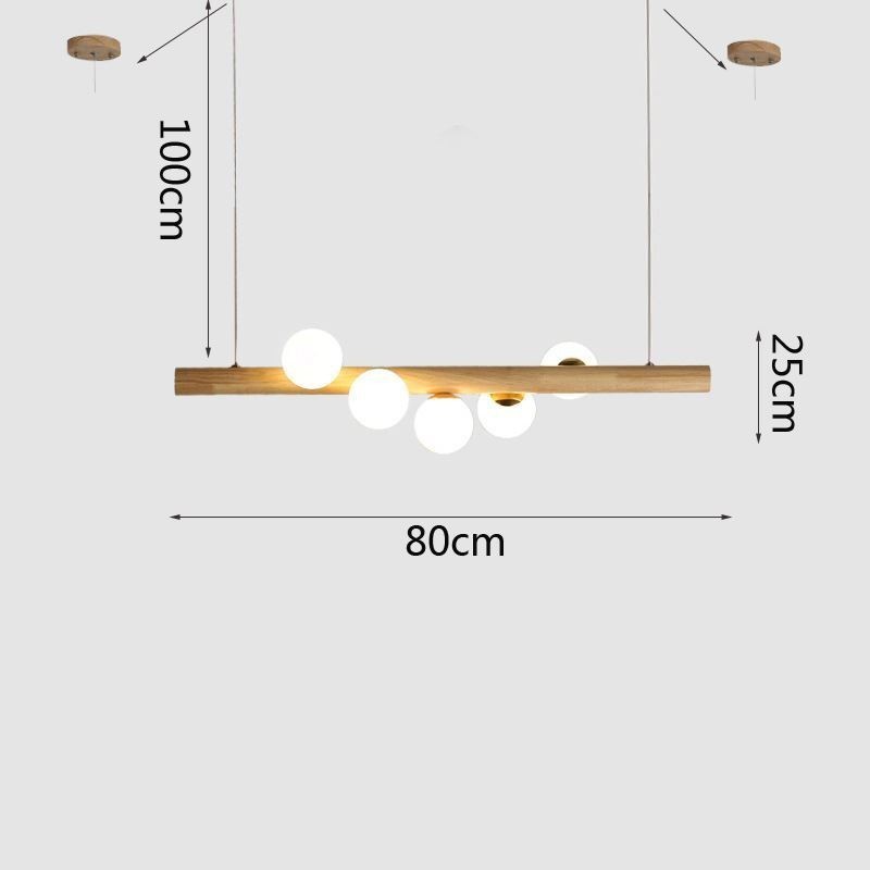 Lampe suspendue Magic Bean en bande de bois