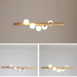 Lampe suspendue Magic Bean en bande de bois