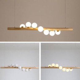 Lampe suspendue Magic Bean en bande de bois