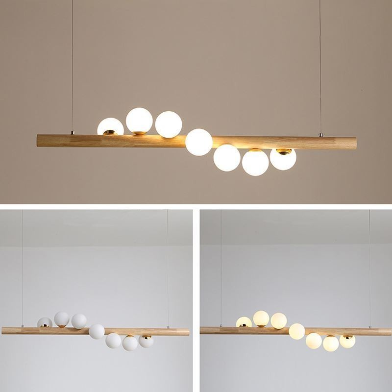 Lampe suspendue Magic Bean en bande de bois