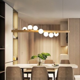Lampe suspendue Magic Bean en bande de bois