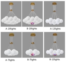 Lustre à bulles de lune, lampe suspendue moderne à boules imprimées en 3D