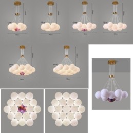 Lustre à bulles de lune, lampe suspendue moderne à boules imprimées en 3D