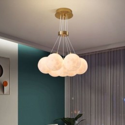 Lustre à bulles de lune, lampe suspendue moderne à boules imprimées en 3D