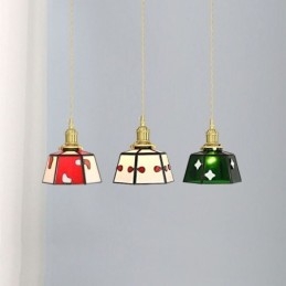Suspension en verre coloré, style japonais rétro, luminaire décoratif de chevet