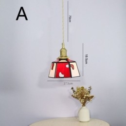 Suspension en verre coloré, style japonais rétro, luminaire décoratif de chevet