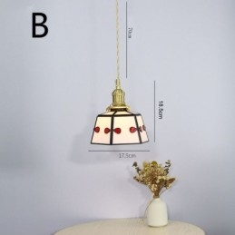 Suspension en verre coloré, style japonais rétro, luminaire décoratif de chevet