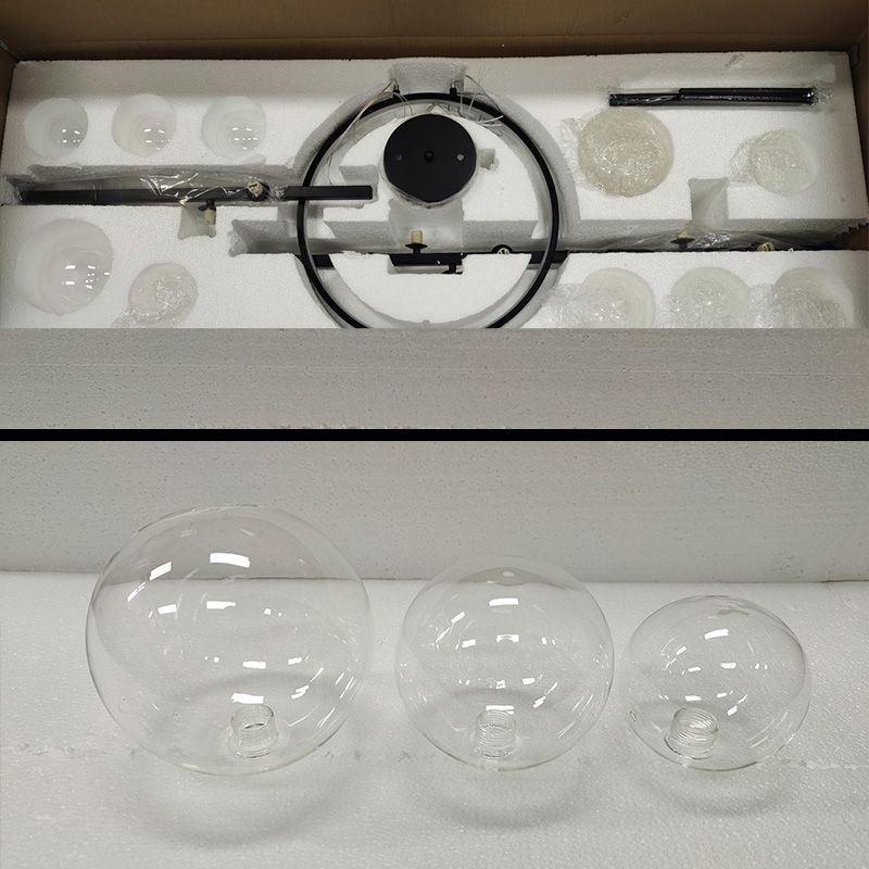Lustre moderne en métal avec bulles de verre transparent