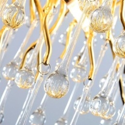 Lustre en cristal de luxe doré, lampe de plafond moderne suspendue pour salle à manger