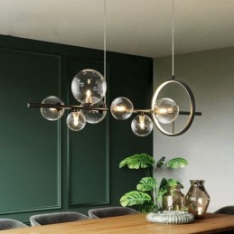 Lustre moderne à bulles de verre avec ampoules G9