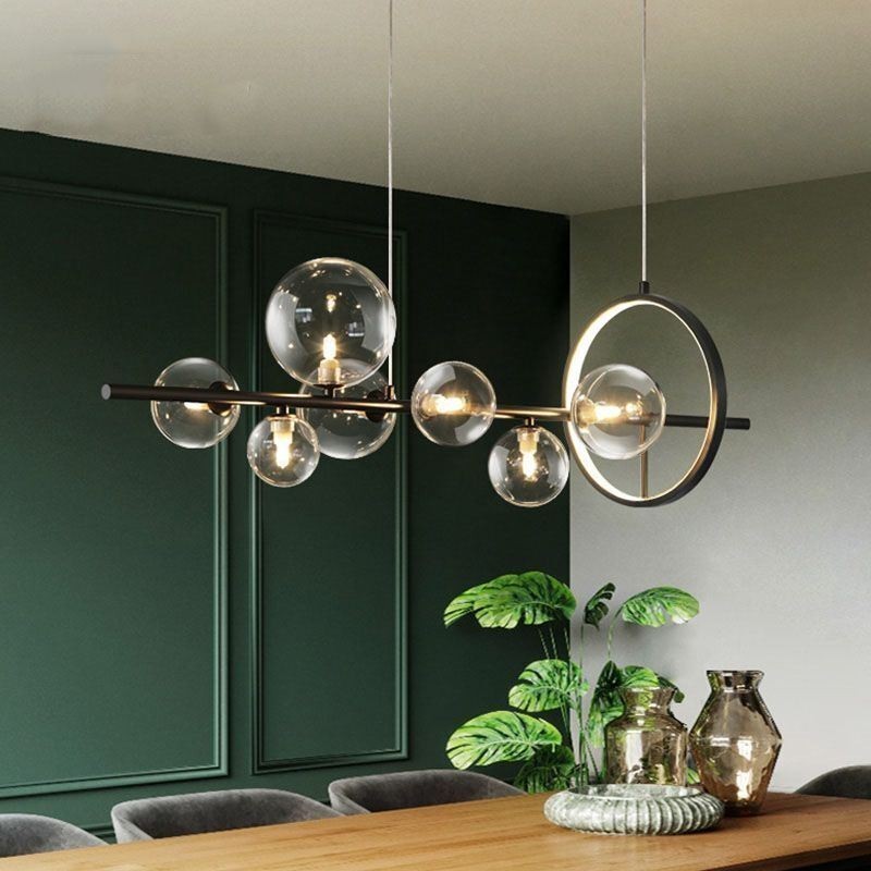 Lustre moderne à bulles de verre avec ampoules G9