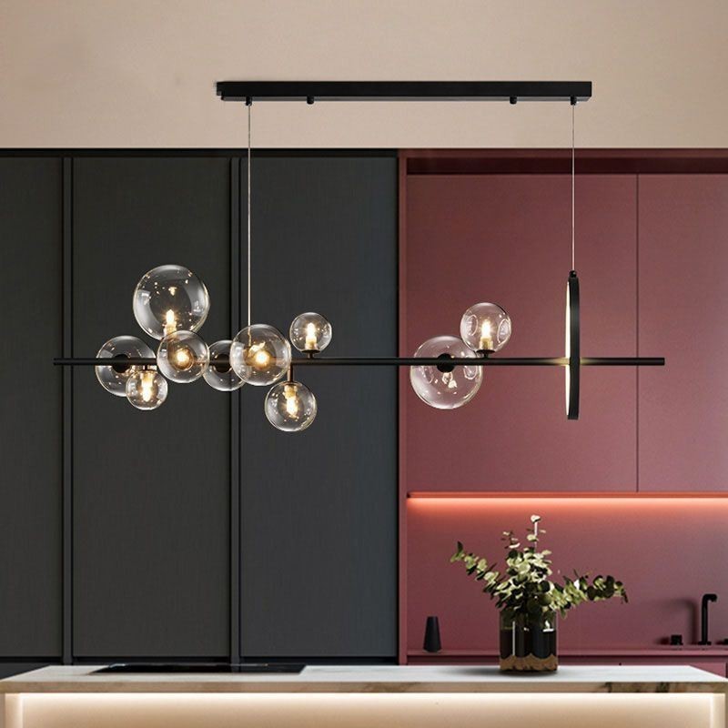 Lustre moderne à bulles de verre avec ampoules G9