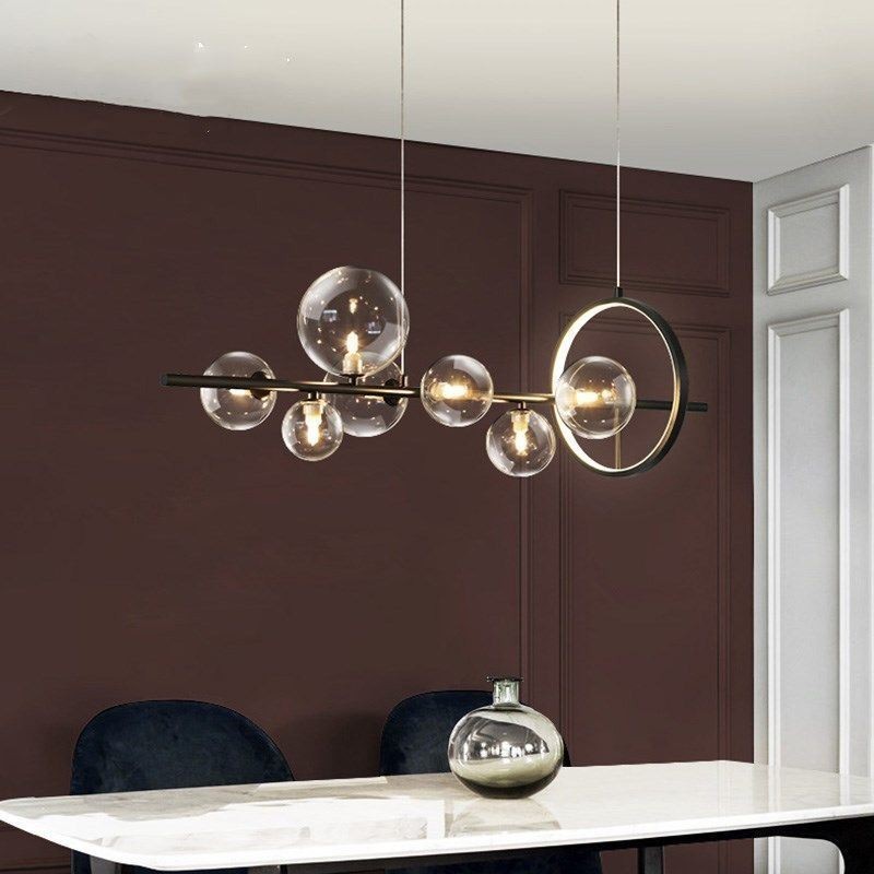 Lustre moderne à bulles de verre avec ampoules G9
