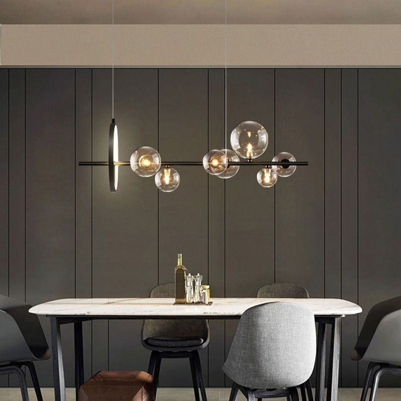 Lustre moderne à bulles de verre avec ampoules G9