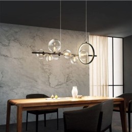 Lustre moderne à bulles de verre avec ampoules G9
