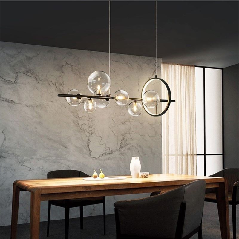 Lustre moderne à bulles de verre avec ampoules G9