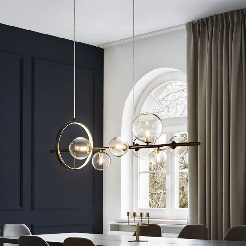 Lustre moderne à bulles de verre avec ampoules G9