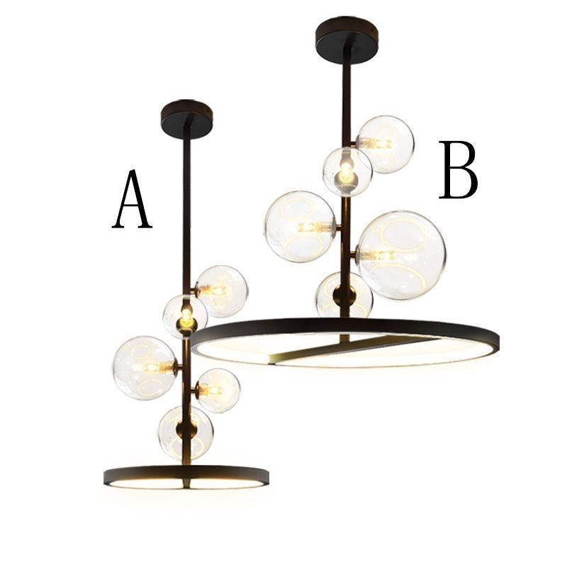 Lustre suspendu moderne à bulles de verre