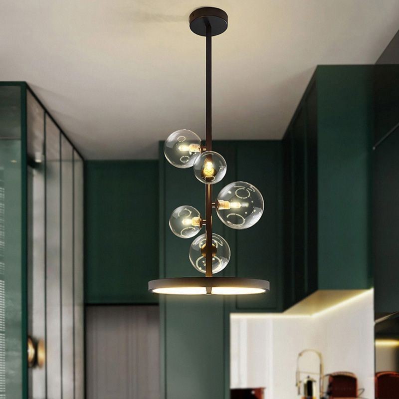 Lustre suspendu moderne à bulles de verre