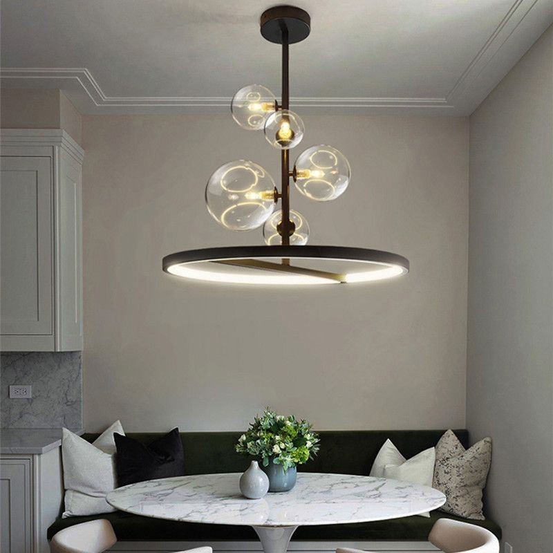 Lustre suspendu moderne à bulles de verre