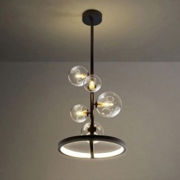 Lustre suspendu moderne à bulles de verre