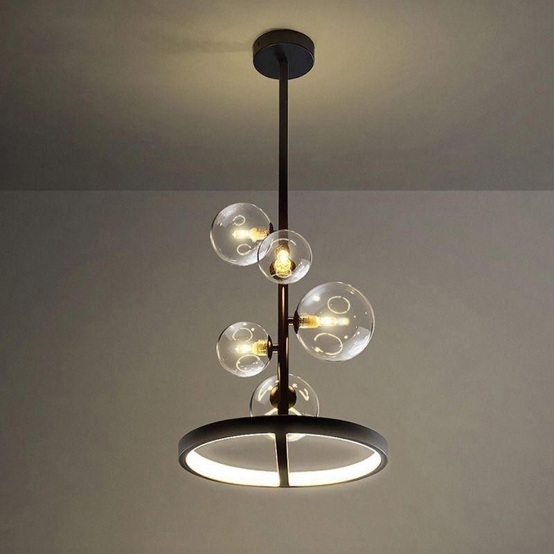 Lustre suspendu moderne à bulles de verre