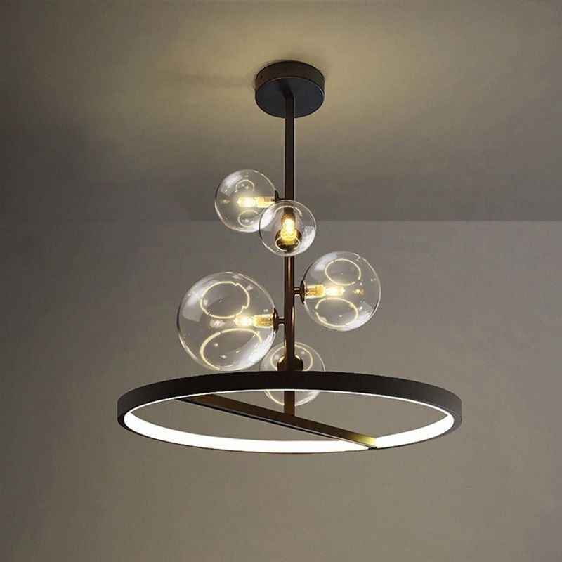 Lustre suspendu moderne à bulles de verre