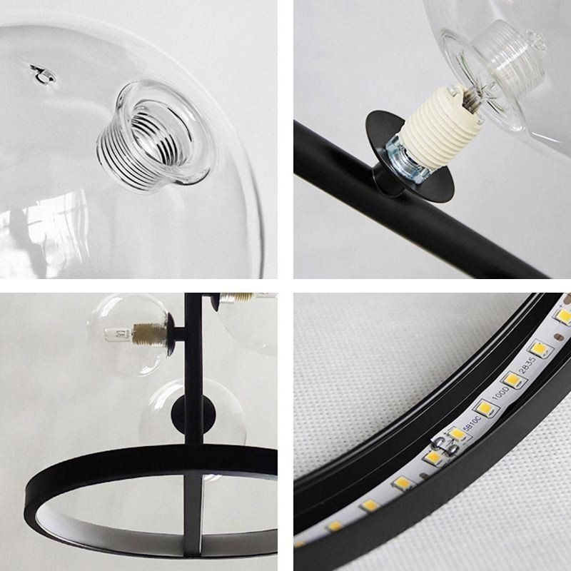 Lustre suspendu moderne à bulles de verre