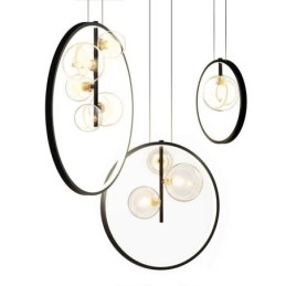 Lustre circulaire à bulles de verre style nordique, lampe de salon moderne