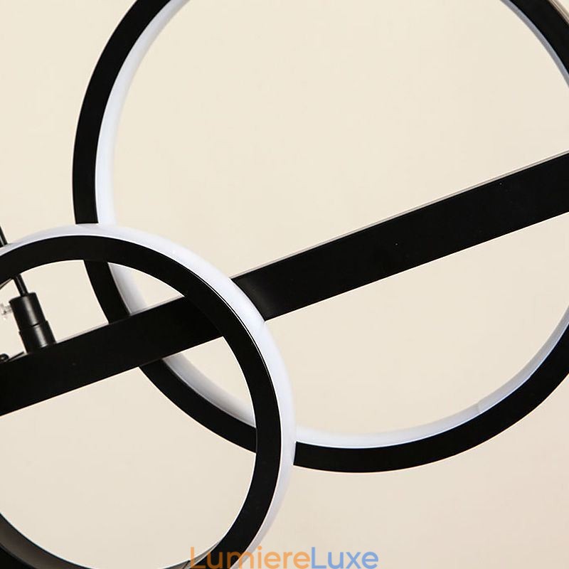 Suspension moderne à bulles de verre noire avec support long