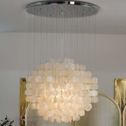 Suspension coquillage moderne, éclairage de plafond suspendu contemporain pour salle à manger