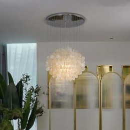 Suspension coquillage moderne, éclairage de plafond suspendu contemporain pour salle à manger