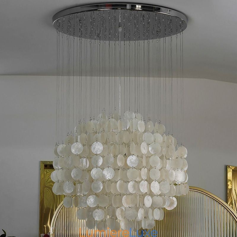 Suspension coquillage moderne, éclairage de plafond suspendu contemporain pour salle à manger
