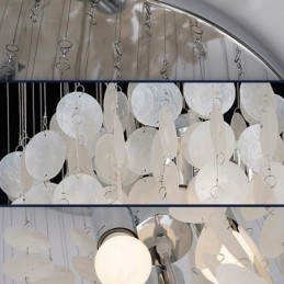 Suspension coquillage moderne, éclairage de plafond suspendu contemporain pour salle à manger