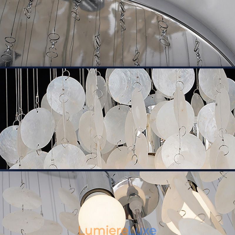 Suspension coquillage moderne, éclairage de plafond suspendu contemporain pour salle à manger