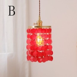 Lustre classique moderne avec abat-jour en coquillage blanc, lampe suspendue, plafonnier
