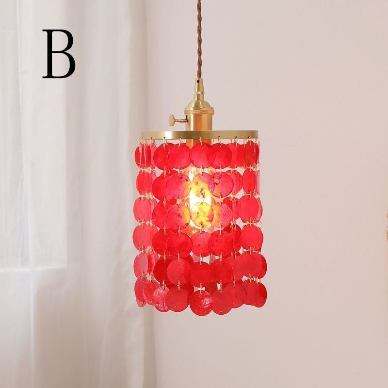 Lustre classique moderne avec abat-jour en coquillage blanc, lampe suspendue, plafonnier