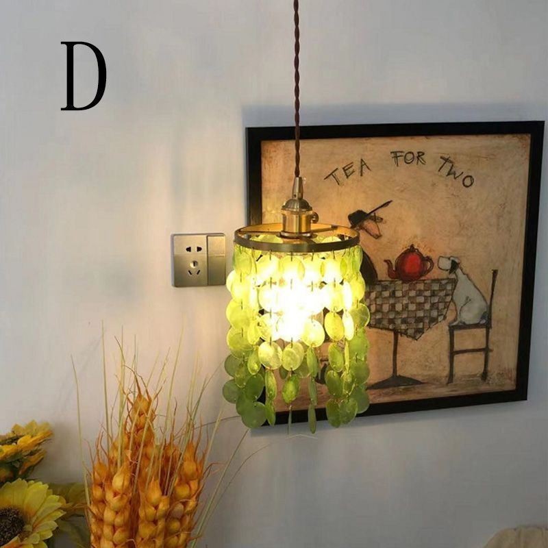 Lustre classique moderne avec abat-jour en coquillage blanc, lampe suspendue, plafonnier