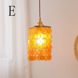 Lustre classique moderne avec abat-jour en coquillage blanc, lampe suspendue, plafonnier