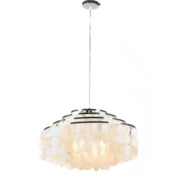 Lustre moderne en forme de goutte d'eau avec abat-jour en coquillage blanc