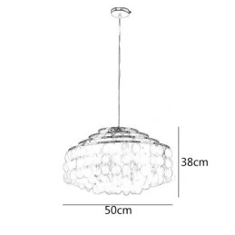 Lustre moderne en forme de goutte d'eau avec abat-jour en coquillage blanc