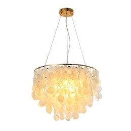 Plafonnier moderne en coquillage blanc, luminaire suspendu, lustre