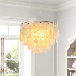 Plafonnier moderne en coquillage blanc, luminaire suspendu, lustre
