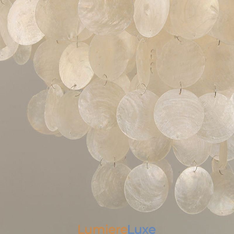 Plafonnier moderne en coquillage blanc, luminaire suspendu, lustre