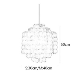 Lampe à suspension classique moderne avec abat-jour en coquillage blanc