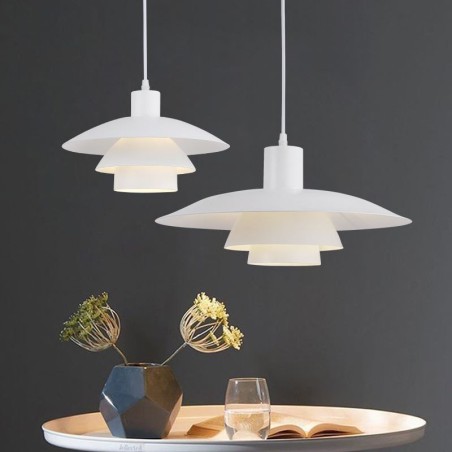 Luminaire suspendu en aluminium blanc, lustre contemporain, luminaire suspendu réglable Luminaire suspendu en aluminium blanc, lustre contemporain, luminaire suspendu réglable